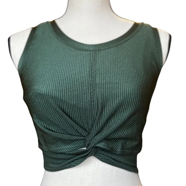 Aerie OFFLINE Ribbed Shine Twist Front Sports Bra Sz‎ L - Image 3
