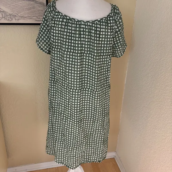 INDIA COLLECTION Emerson Fry Colette Dress In‎ Moss Gingham Size XS/S Cotton - Image 4