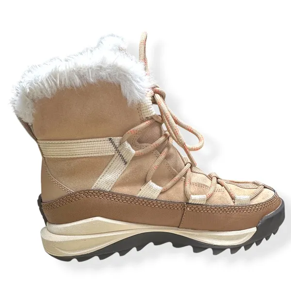 Sorel ONA RMX Glacy Waterproof Suede Canvas Tan Faux Fur Gorpcore Ski Womens 8 - Image 6