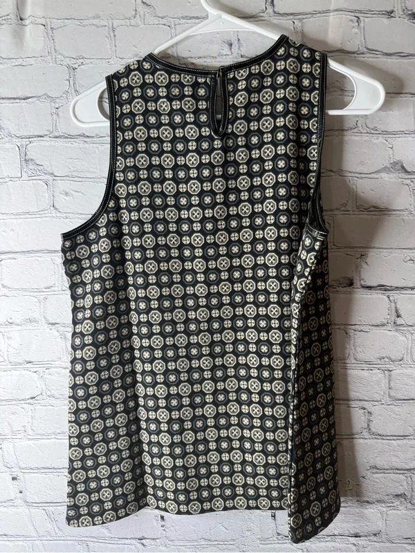 Mud Pie Black and Cream Sleeveless Geometric tunic shirt size small - Image 3