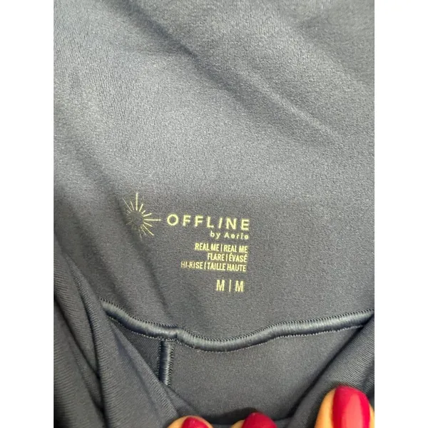 Aerie OFFLINE Real Me Crossover Flare Leggings Blue M - Image 4