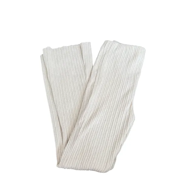 Urban Outfitters Cream Ribbed Knit Flare Pants High‎ Rise Cream Ivory Large NEW - Image 4