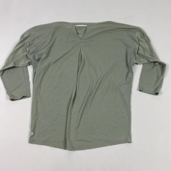 Athleta Shirt Womens XS Green 3/4 Sleeve‎ Open Back Lightweight Athletic Top - Image 5