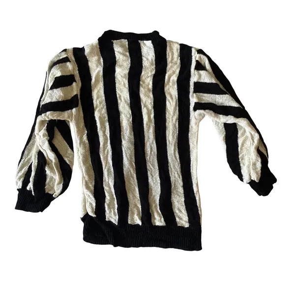Vintage OHI Striped Sweater Black Size M - Image 6