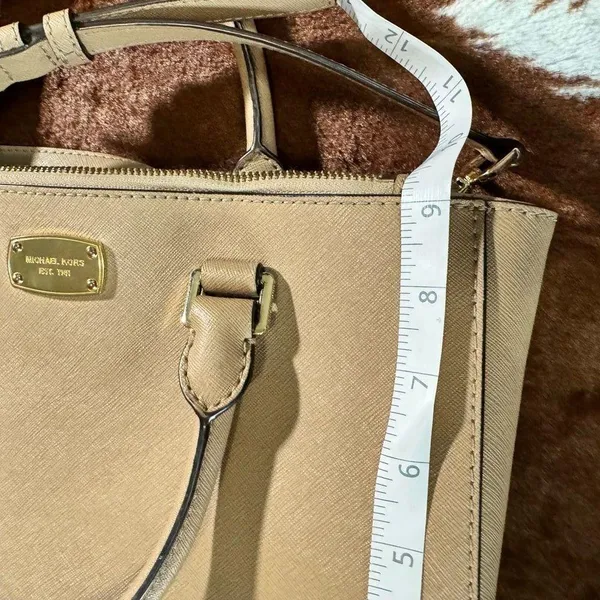 Michael Kors Selma Medium Top Zip Satchel Bag Blossom - Image 11