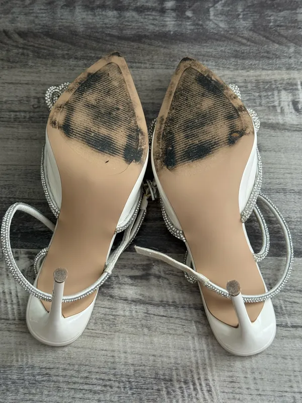 steve madden viable white embellished heels - Image 9