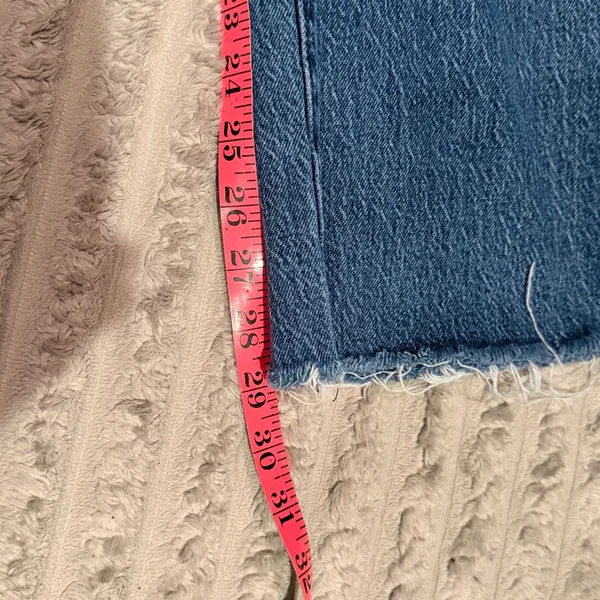 Levis Ribcage Straight Ankle Jeans 29 Medium Wash Button Fly Raw Hem High Rise - Image 7