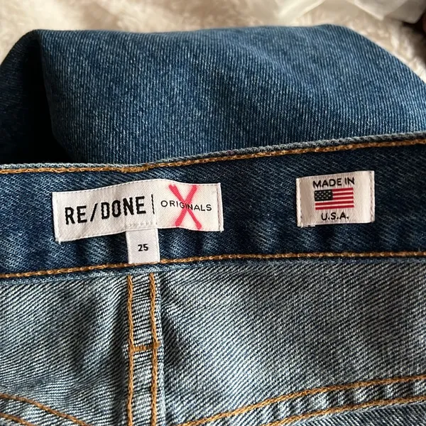 RE/DONE Double Needle Crop Jeans - Saf size 25 - Image 4