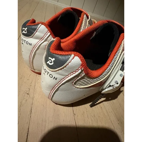 Peloton Cycling Shoes White/Orange - Image 2