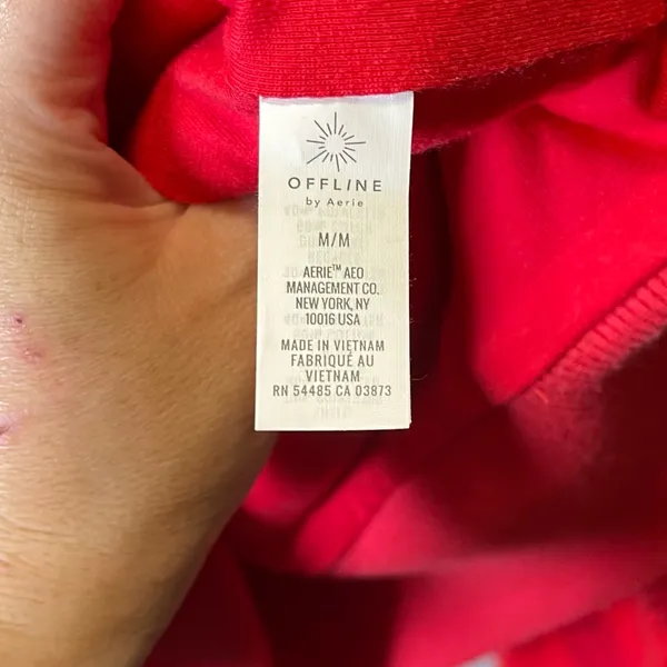 Offline Aerie Women's Red Camo Sherpa Cropped Zip Up‎ Jacket Size Medium - Image 6