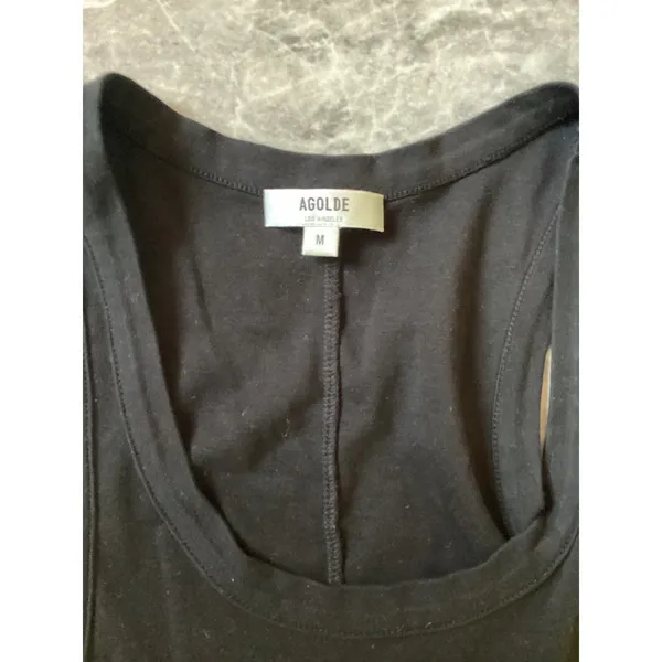 AGOLDE Morris Tank Black Raven Ribbed Racerback Scoop Neck Top A1006-1629 Size M - Image 2