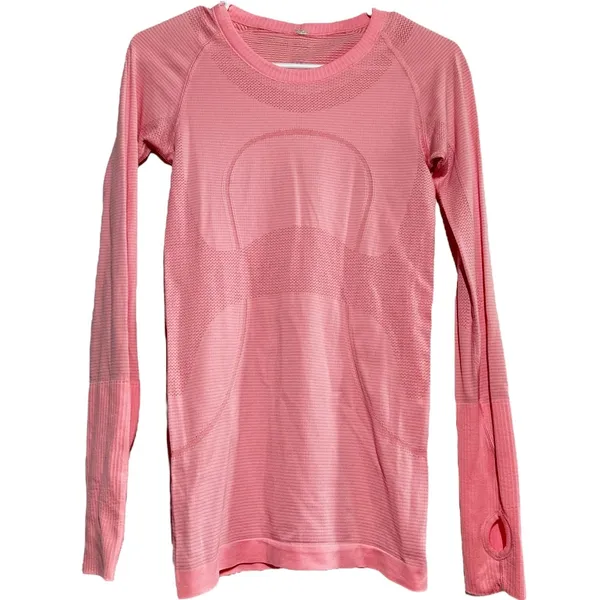 Lululemon Run Swiftly Tech Long Sleeve Heathered Zing Pink Light 4 - Image 2
