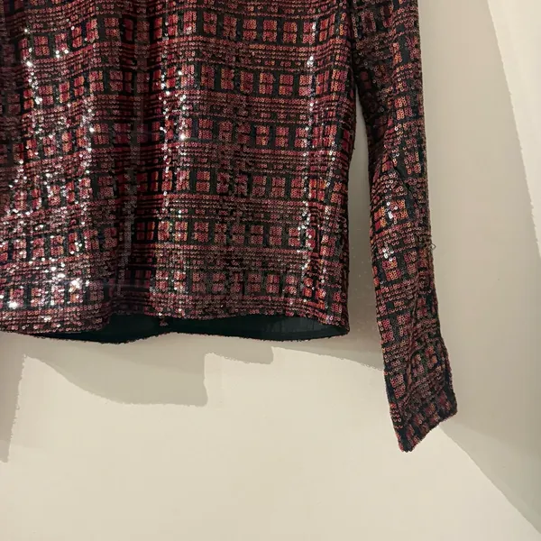NWT Zara High Collar Sequin Long Sleeve Top - Image 8