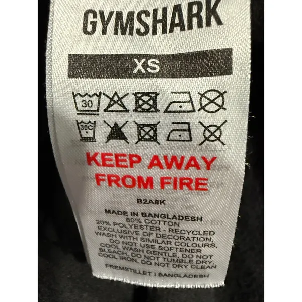 Gymshark‎ XS Black Long Sleeve Crewneck Pullover oversized Activewear Sweatshirt - Image 5
