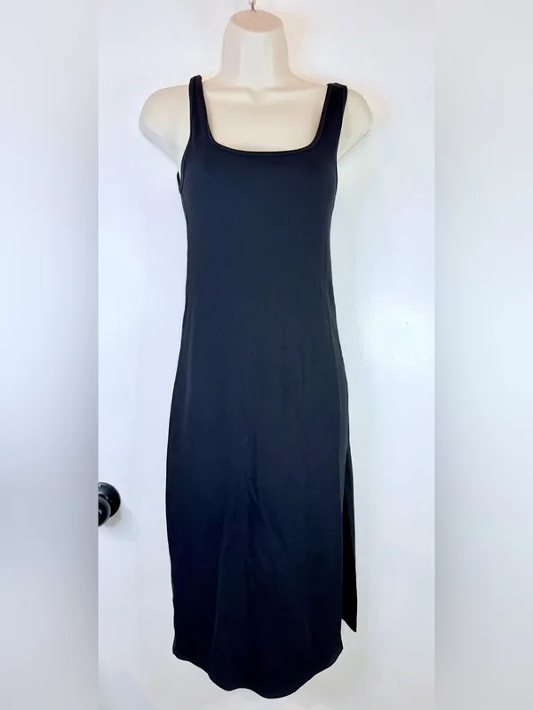 Abercrombie & Fitch Women’s S Black Ribbed Midi Dress - Image 2