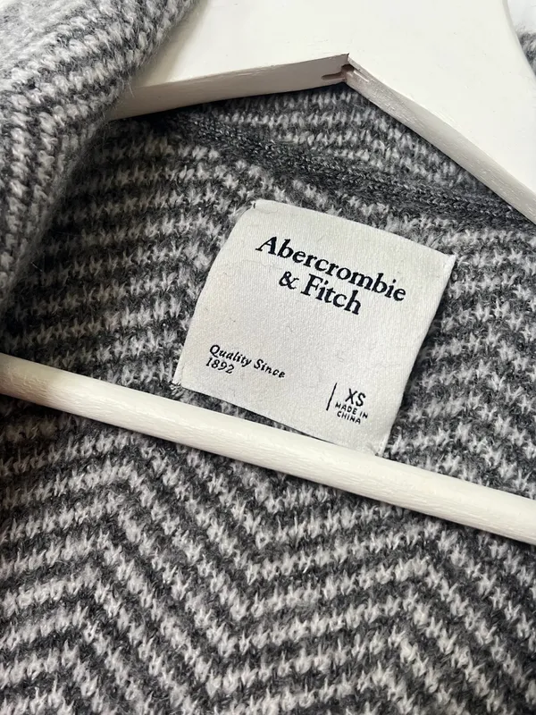 Abercrombie & Fitch Herringbone Longline Duster Classic Quiet Luxury Preppy XS - Image 4