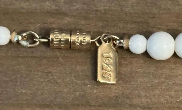 Vintage 1928 glass bead flower Y necklace - Image 3