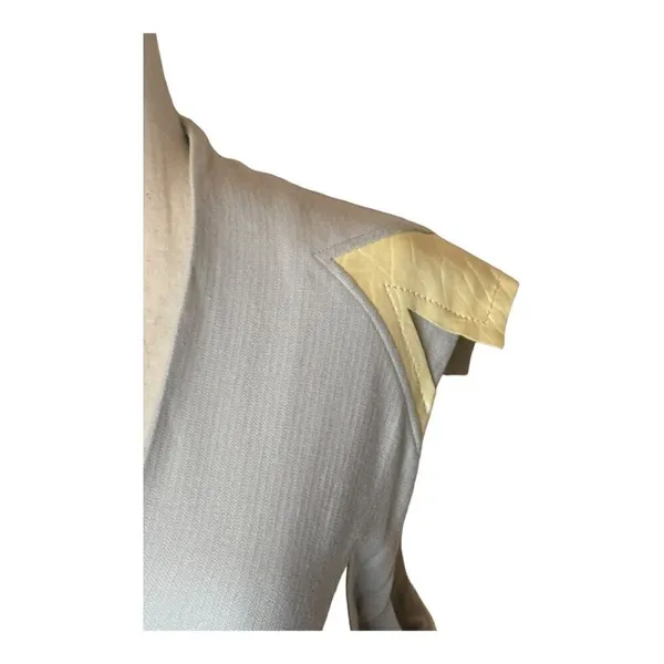 Helmut Lang Dress Women‎ 10 Gray Cream Blistered Leather Panel Sheath Mini - Image 6