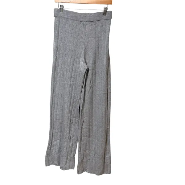 Gray Ribbed Knit Off Shoulder Top and Wide Leg Pants Set XL ODL2582 - Image 5