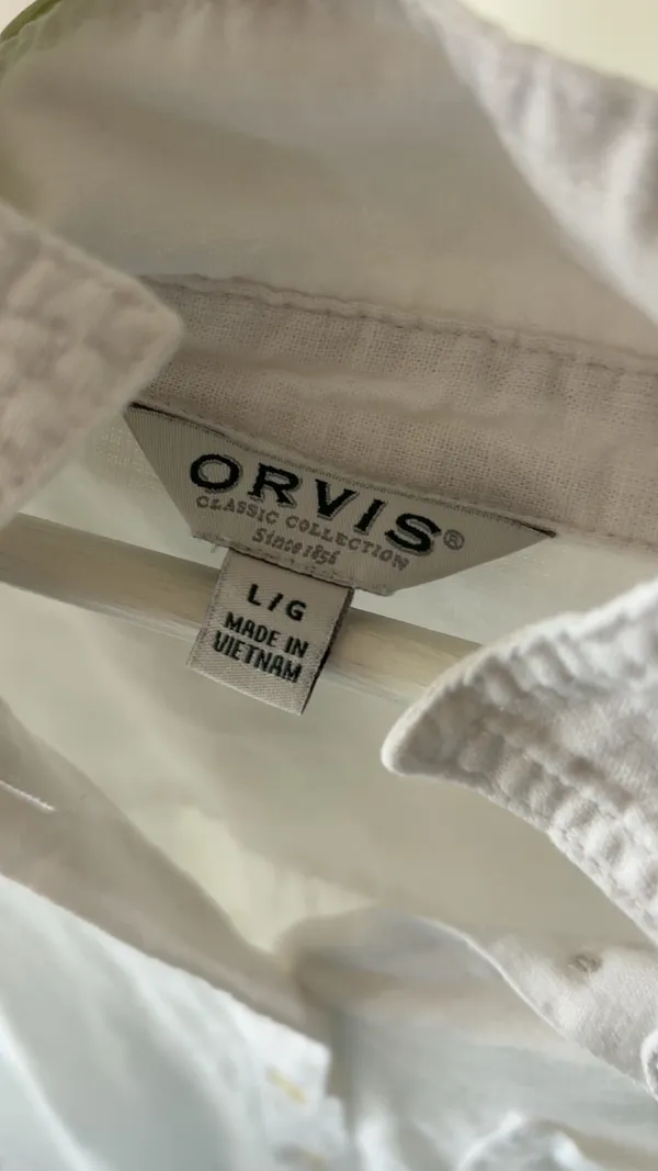 orvis linen white button up shirt  - Image 2