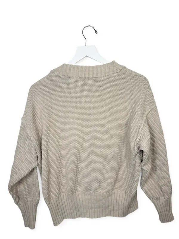 Free People FP Beach Chunky Boxy Cardigan in oatmeal W2356 Sz S - Image 4