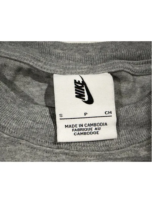 Nike Gray Embroidered Swoosh T-Shirt Women Small 100% Cotton Casual Athletic - Image 4