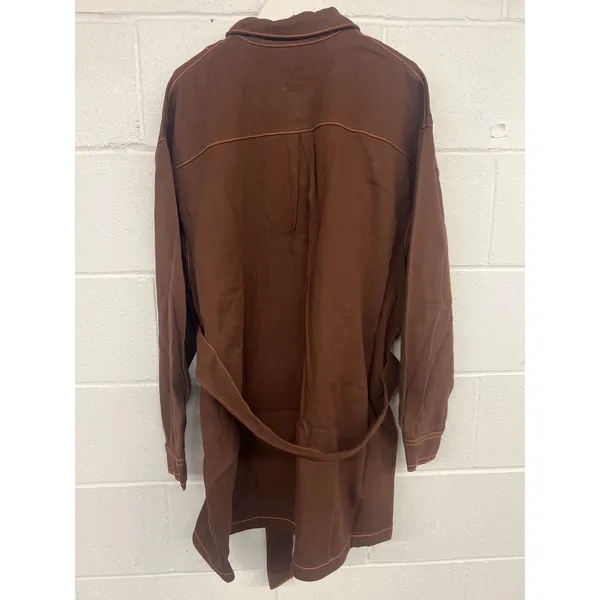 nwt Fifth Label Sz M Sz 6 Brown Cathedral Belted Button Front Shacket Mini Dress - Image 7