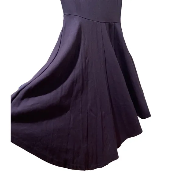 Sarin Mathews Off The Shoulder Dress Short Sleeve Navy Blue Asymmetrical Small - Image 5