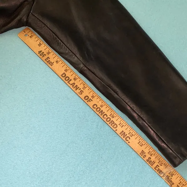 WORTHINGTON lambskin leather longline vintage classic button coat jacket size L - Image 12