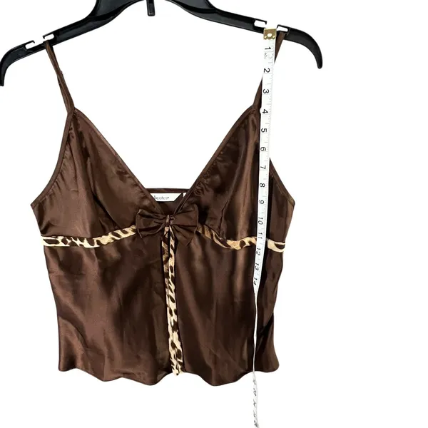 Delicates Pajamas Set Womens M Satin Leopard Trim Cami Pants‎ Sleepwear Lounge - Image 9