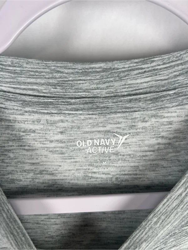 Old Navy Active Breathe ON Twist Front Workout Top Gray Space Dye Size M‎ - Image 2