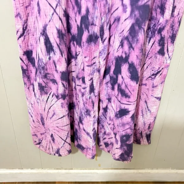 SHOW ME YOUR MUMU Summerland Jumpsuit Size L Purple Tie Dye Wide Leg Boho Resort - Image 7