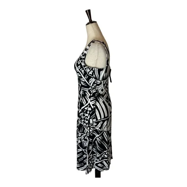Nic+Zoe Abstract Print Sleeveless Dress‎ Women XS NWT Black White Stretch Knit - Image 9