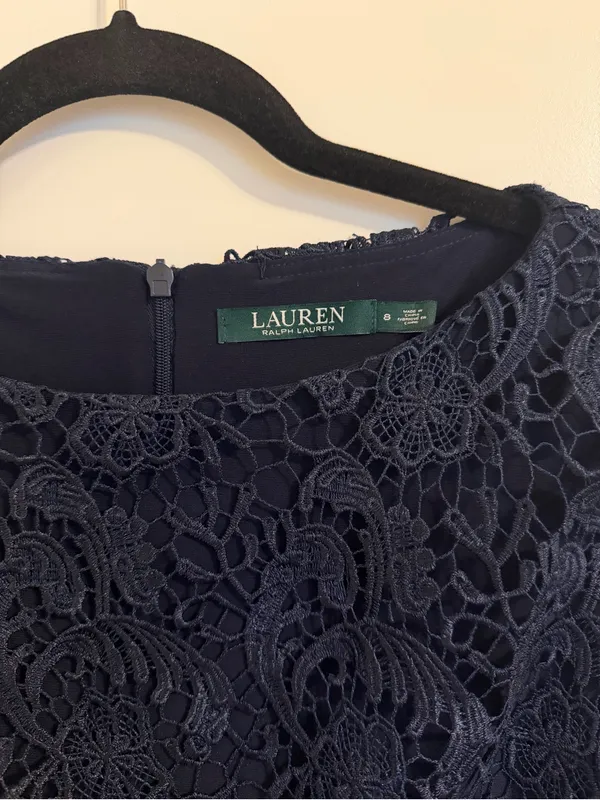 Lauren Ralph Lauren Lace Sheath Cocktail Dress Size 8 - Image 3