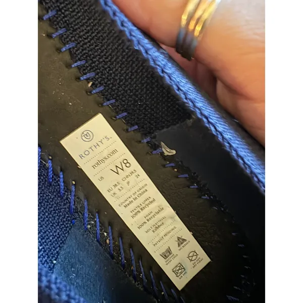 ROTHY'S Shoes THE FLAT Blue Knit Round Toe Slip On‎ Ballet Flats Women's Size 8 - Image 5