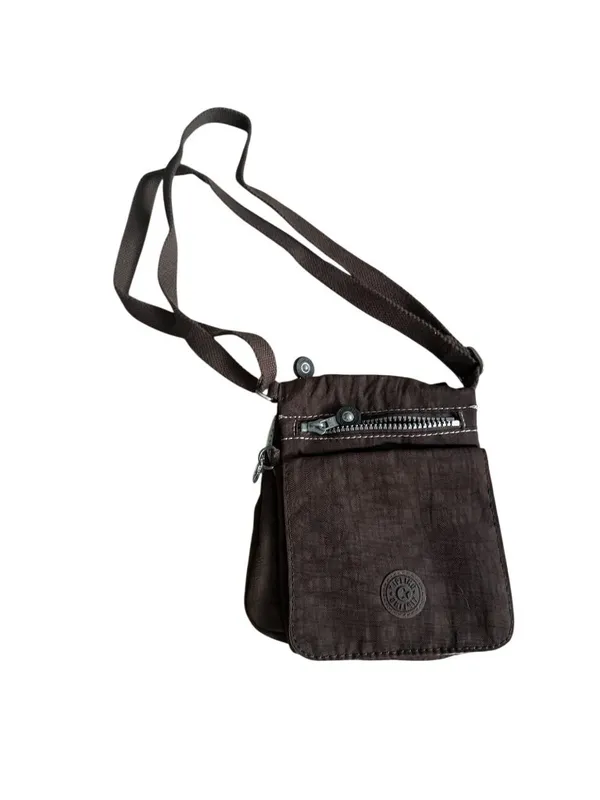 KIPLING Brown Crossbody Nylon Bag Womens Purse - Image 7