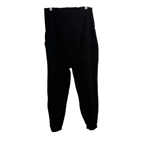 Beyond Yoga Beyond Bump Spacedye Matermity Midi Joggers Darkest Night Black Med - Image 2
