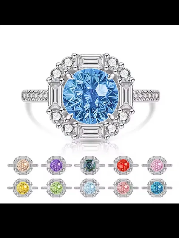 925 sterling silver blue diamond 💎 diamond ring 💍 no box - Image 10