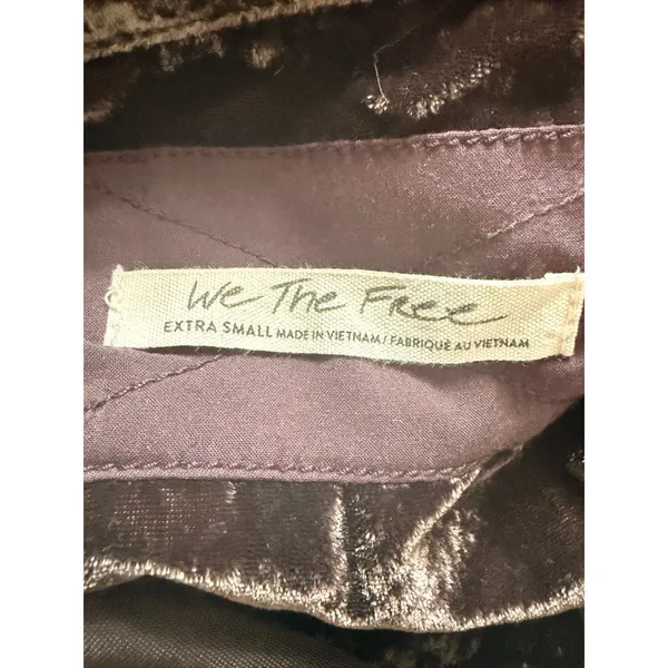 Free People Marianne Velvet Shirt Midnight Brown Dark Academia Gothic Blouse XS - Image 5