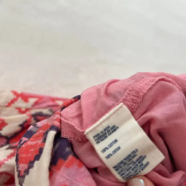 American Eagle Pink Ikat‎ Geometric Sun Dress Womens 0 Boho Cotton Mini Pocket - Image 5