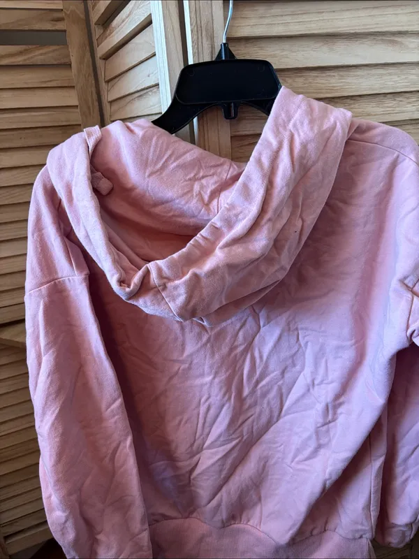 Time and Tru Blush Pink Full-Zip Hooded Sweatshirt Medium - Image 4