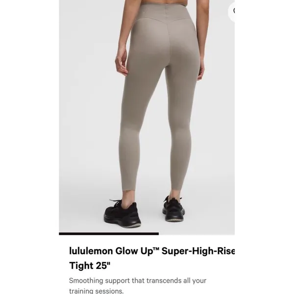 Lululemon Glow Up SHR Tight 25" Warm Ash Grey Women's Size 10 Legging Sport NEW - Image 3