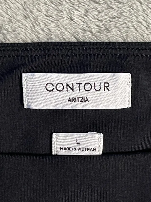 Aritzia Original Contour Manner Squareneck bodysuit black minimalist classic L - Image 7
