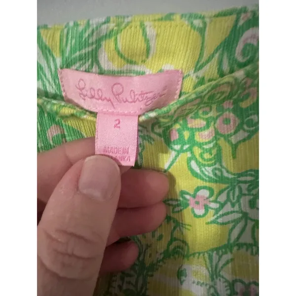 Lilly Pulitzer Size 2 Crazy Cat‎ House Print Cotton Mini Skirt with Crochet Trim - Image 4