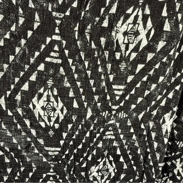 Y2K Mudd Black &‎ White Geometric Print Sleeveless Front Slit Maxi Dress Sz XL - Image 9
