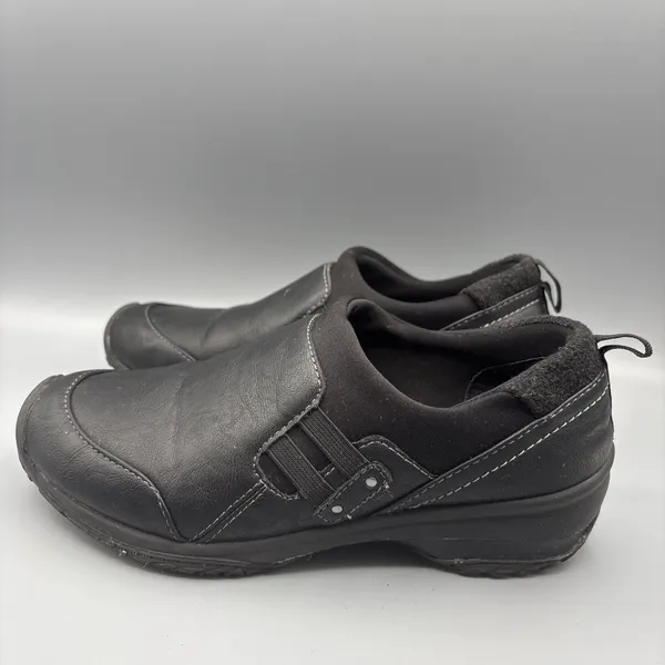 JBU Endeavor Shoes Womens Size 7 Black Leather Slip on Loafer Comfort Basic Clog - Image 5