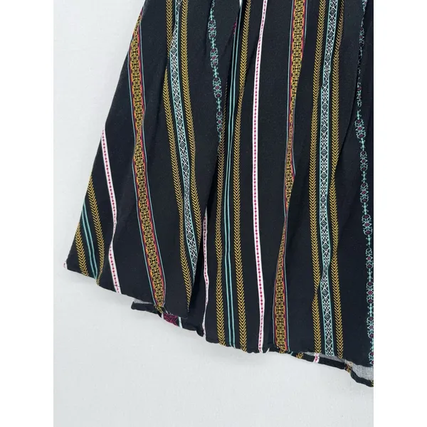 Torrid Size 2 Strapless Ruffle Dress Black Multicolor Stripe Boho Smocked Rayon - Image 5