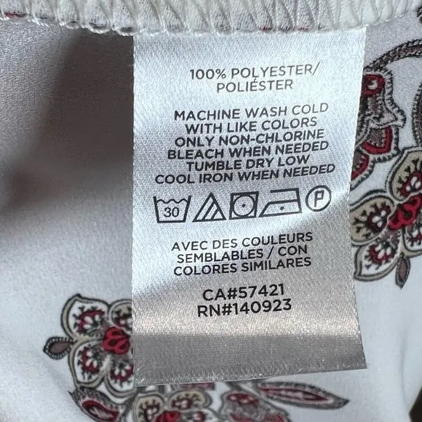 Loft long sleeve white floral print blouse top size small - Image 9