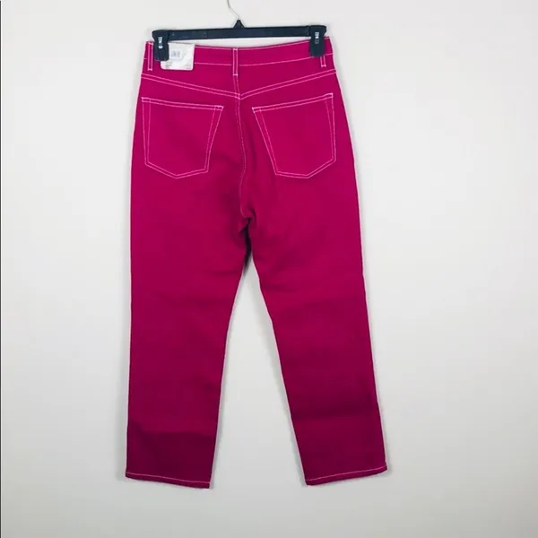 Topshop MOTO Cassis Purple High Rise Straight Leg Flare Jeans Size 28 NWT - Image 7