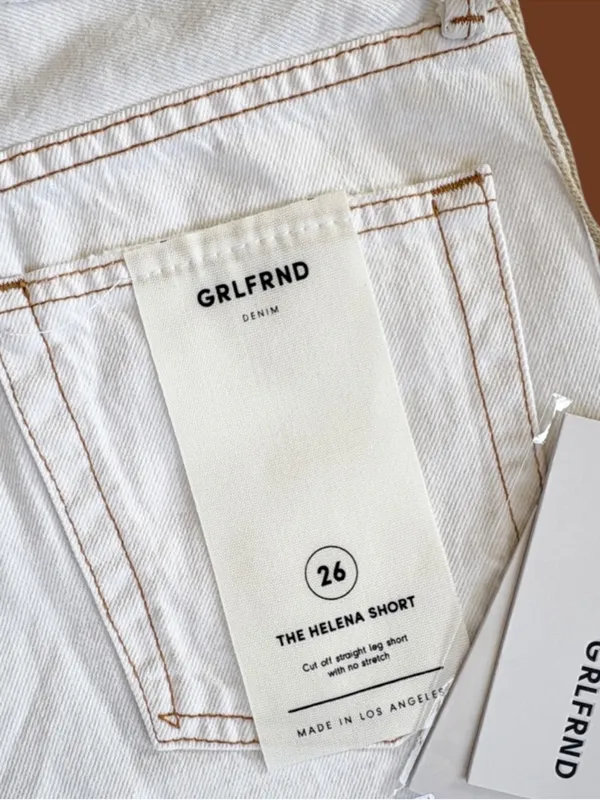 NWT GRLFRND The Helena Shorts Off-White Size 26 - Image 6